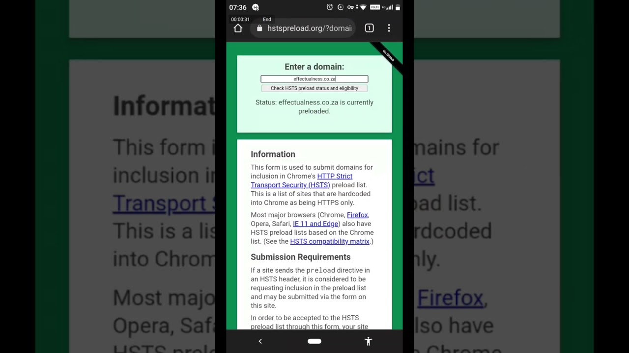 How check if a website has HSTS ?