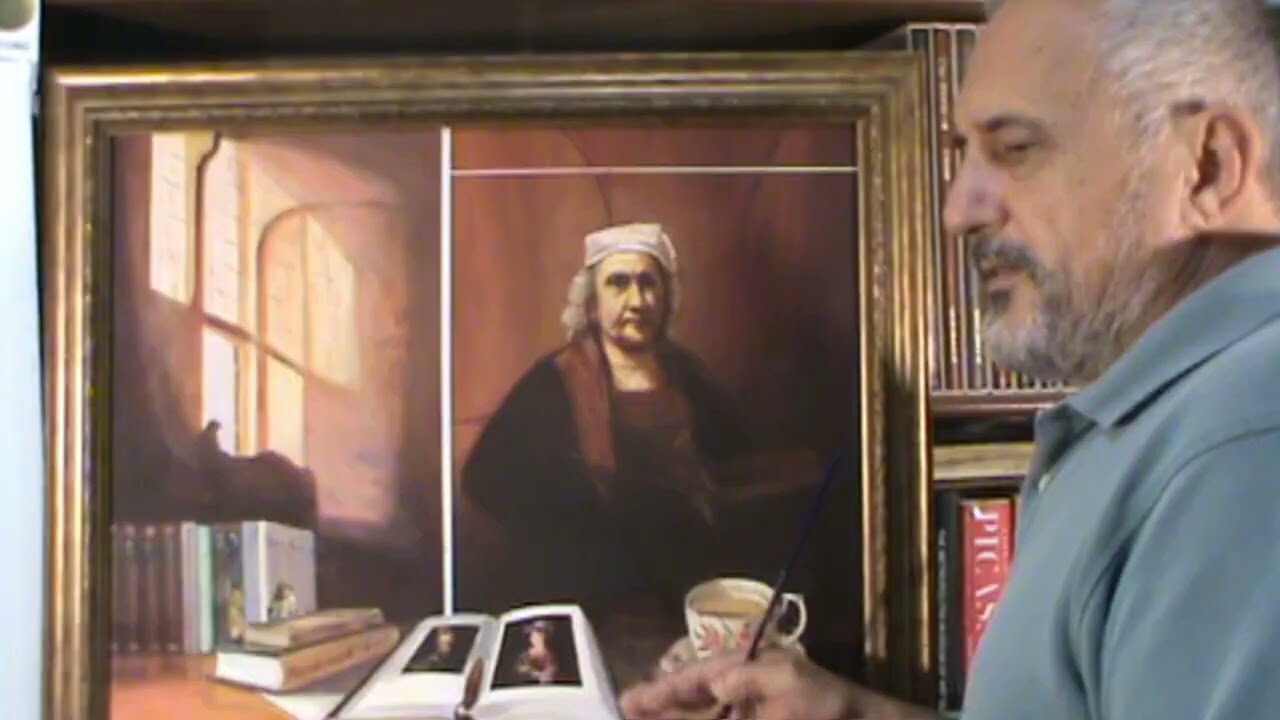 Tea time with Rembrandt#oil ##oilpentingh#stilStari novac#papirnati  life##Rembrandt#Vermer#Portrait