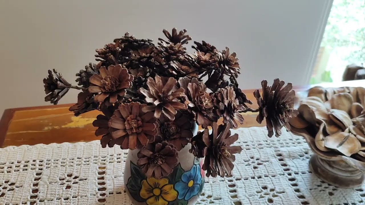 Fazendo Flores com Pinhas Secas: passo a passo completo!