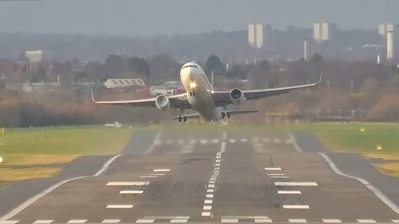 Cargojet Airways Boeing 767-300F - Reg C-FNPJ - Departing Birmingham Airport ( BHX )