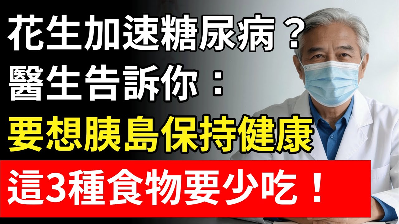 花生加速糖尿病？醫生告訴你：要想胰島保持健康，這3種食物要少吃！