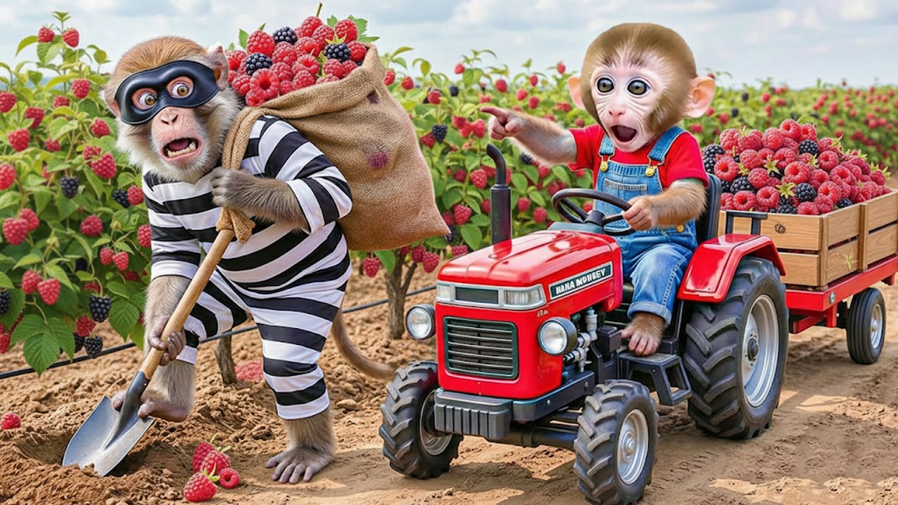 Bebé MONO NANA atrapa al ladrón de frambuesas y le da una lección inolvidable – Mono Nana ESP