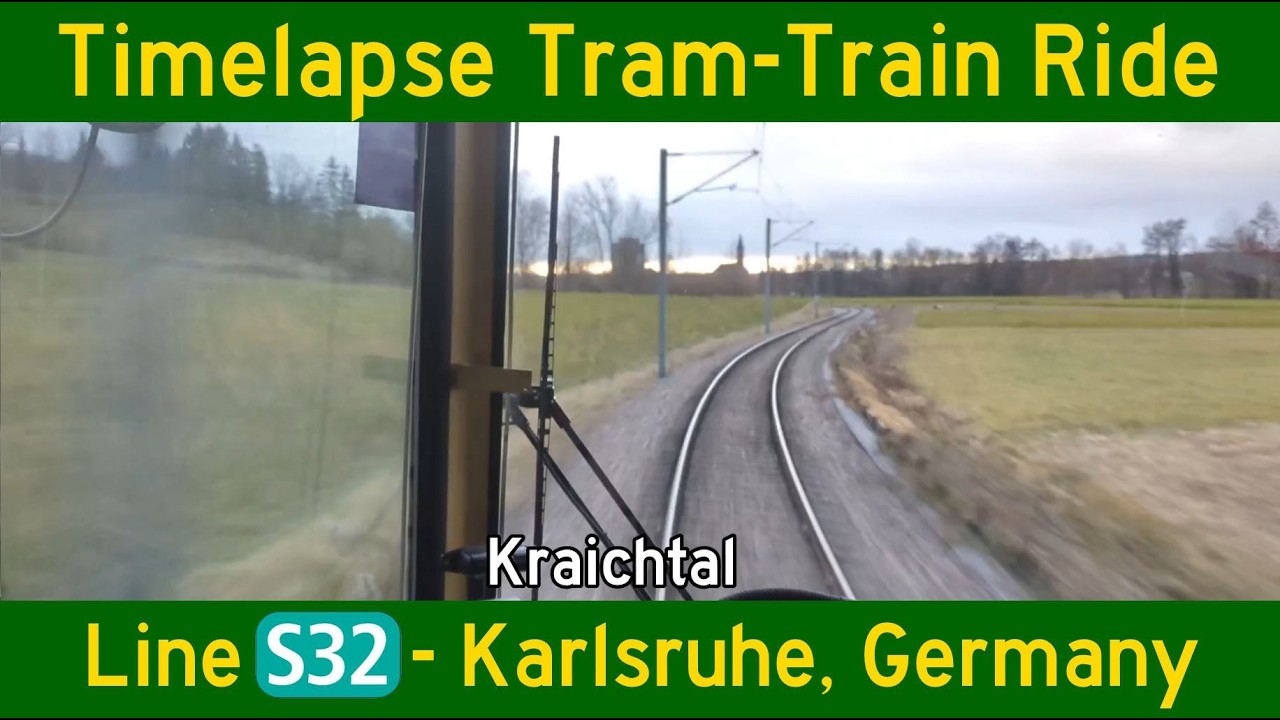 Timelapse Mitfahrt | S32 Karlsruhe-Durlach – Menzingen | 15x Speed