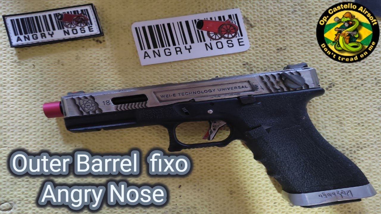 Airsoft - Outer Barrel Fixo Angry Nose (Unboxing e instala&ccedil;&atilde;o)