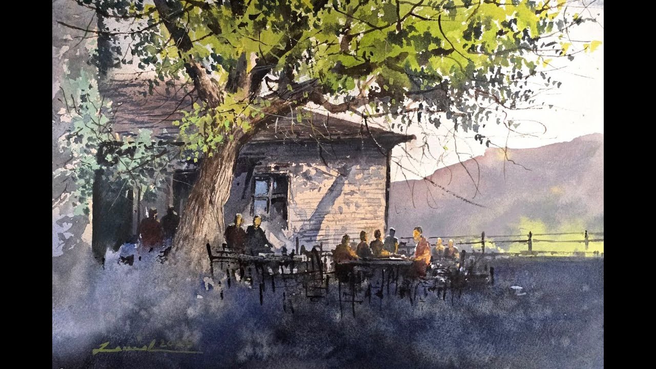 How to Paint a Countryside Café in Watercolor
