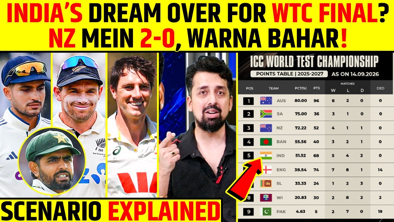 INDIA&rsquo;S WTC DREAM OVER? NEW ZEALAND MEIN 2-0 WARNA FINAL SE BAHAR! | SCENARIO EXPLAINED #indvsnz