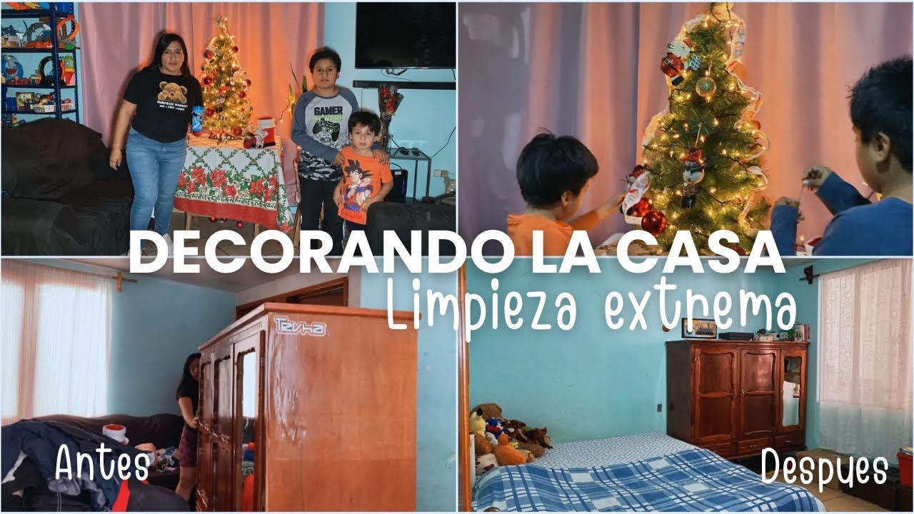 ✅Limpieza extrema del cuarto / Porfin adórnamos para navidad 🎄