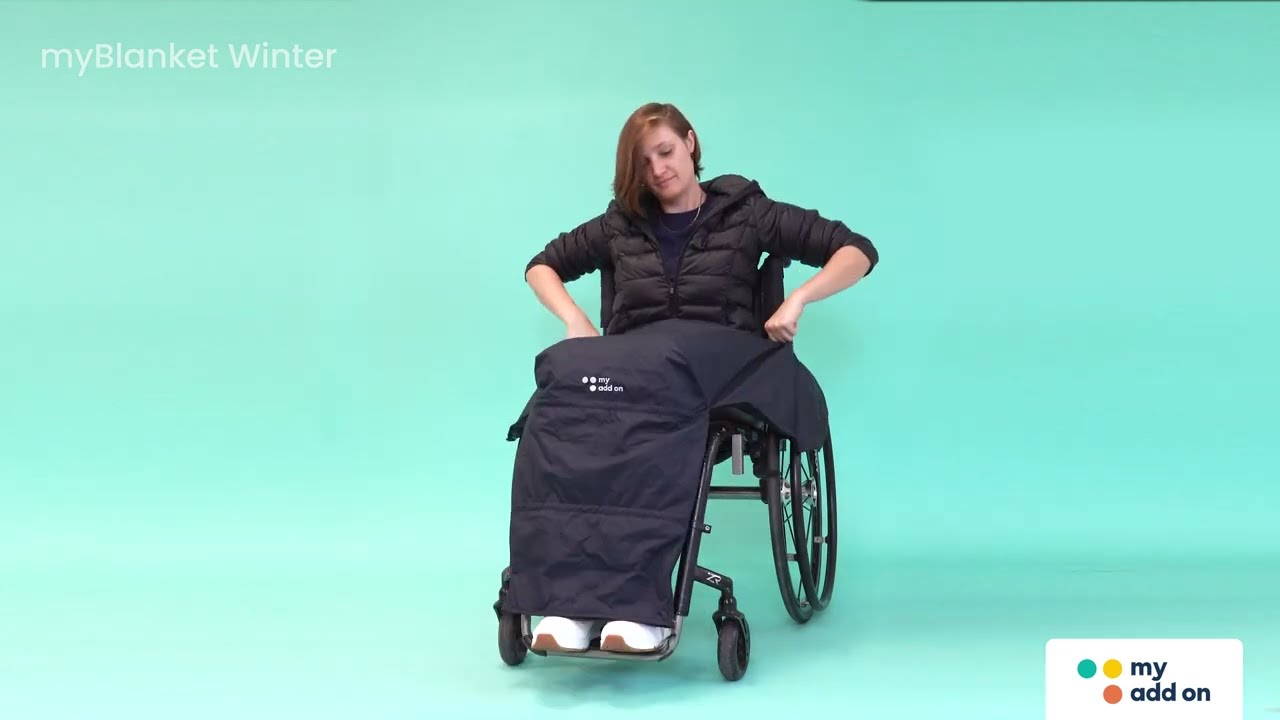 myBlanket Winter by My Add On: rain cover for wheelchair users to protect legs from rain and cold