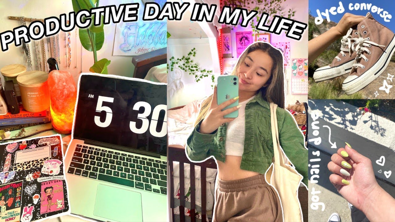 PRODUCTIVE DAY IN MY LIFE! | getting my life together, dying my converse, & waking up at 5am!