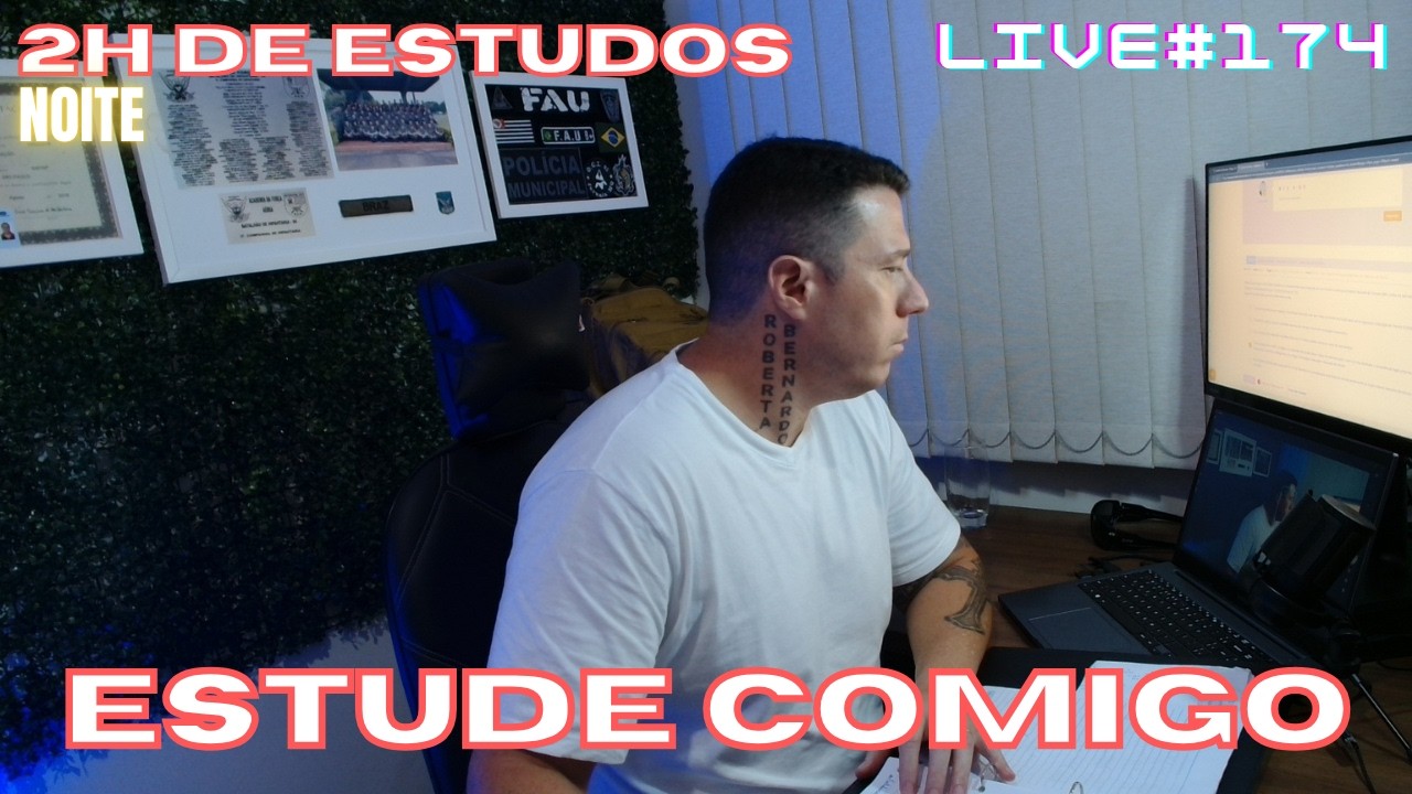 #174 Noite  (2 Horas de Estudo)  Estude Comigo || Carreiras Policiais