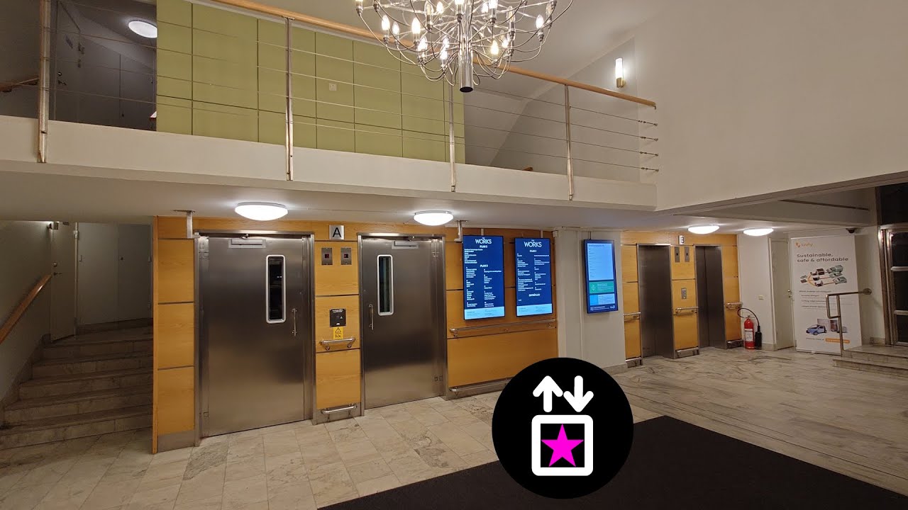 4x Hiss & Elteknik mods. Traction Elevators @ Strandbergsgatan 61, Stockholm, Sweden!