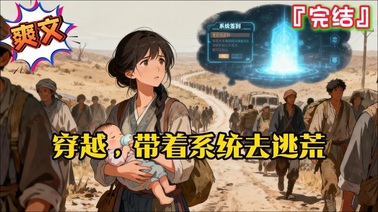完结《穿越，带着系统去逃荒》一朝猝死，穿越成一个刚跑了丈夫的女人，还附赠了一个正在吃奶的娃娃… #爽文 #小说 #一口气看完 #有聲書 #有声小说 #完结文 #有声书 #完結 #穿越 #逃荒 #系统