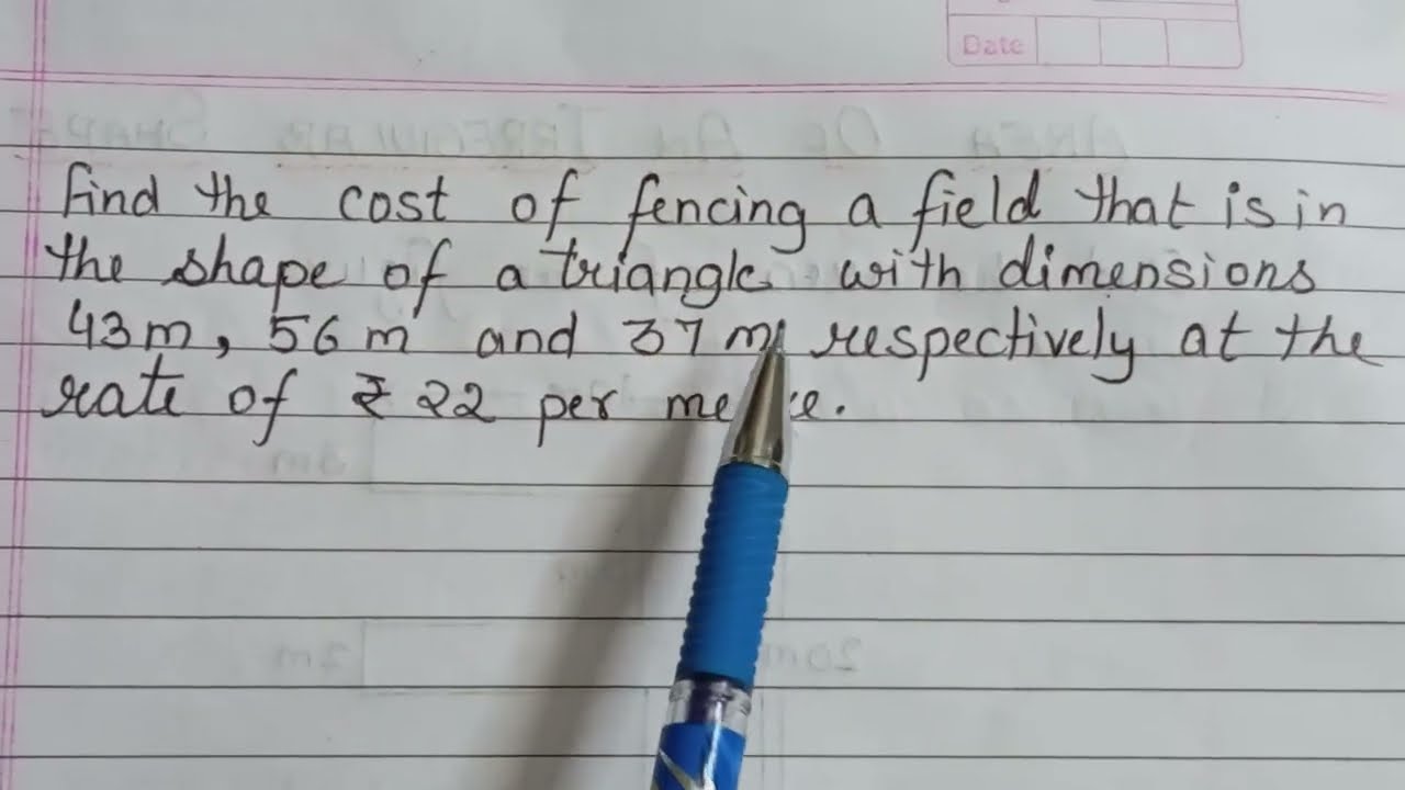 “Triangle Perimeter Word Problem | Triangle Fencing Cost Trick 😜 | Mensuration Word Problem
