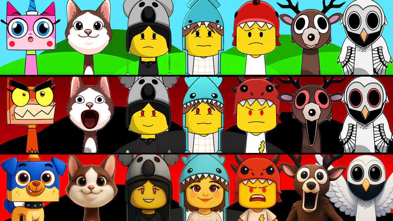 Incredibox Sprunki OC Phase 1 to Phase 3 KRAKEN KID, KOALA KID, Nyan Cat, DINO KID, Pop Cat