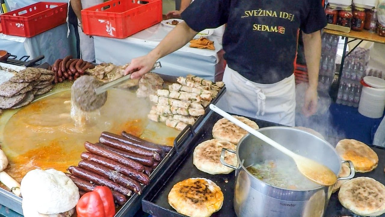 Bosnia Street Food. BIG Grill of Meat, Huge Soups, Sausages and  More