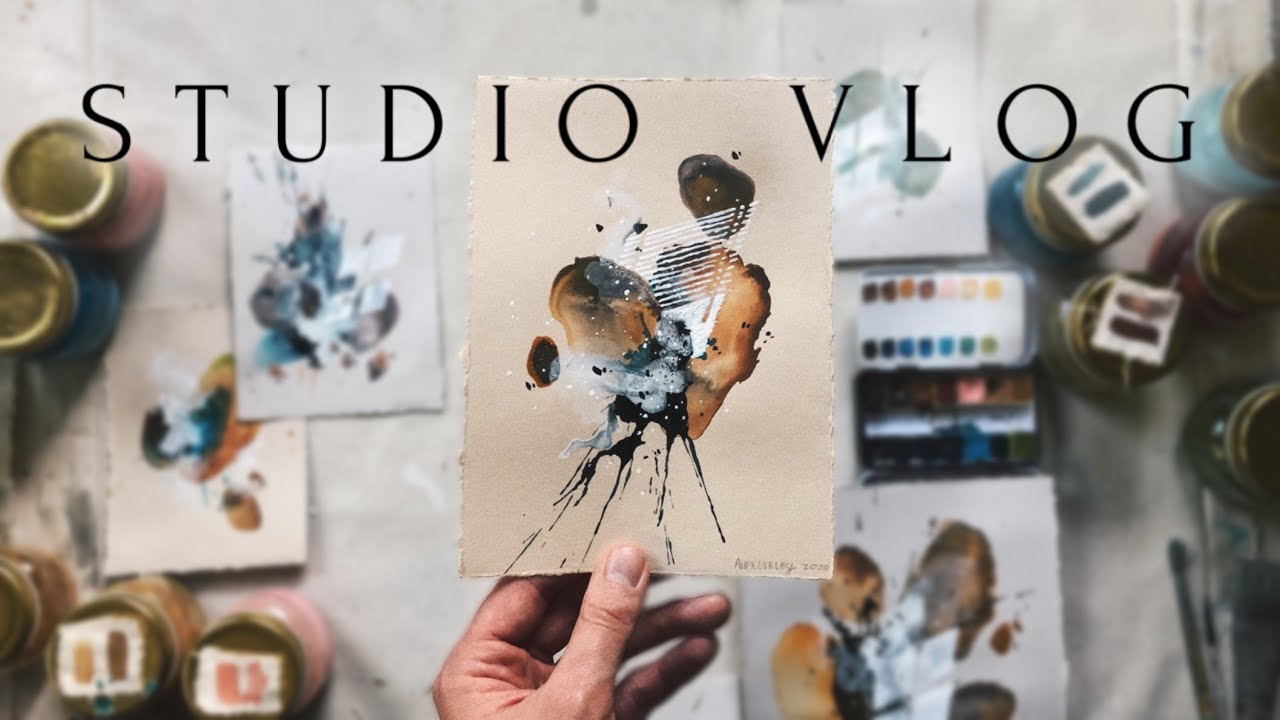 STUDIO VLOG 6 | Small Paintings on Paper: Watercolor, Ink, & Acrylic | ALEX CURLEY
