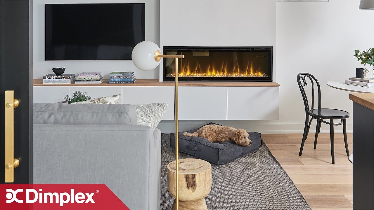 Designer uses electric fireplace in basement remodel | Dimplex