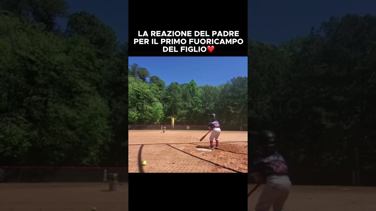 La reazione al primo fuoricampo del figlio.❤️