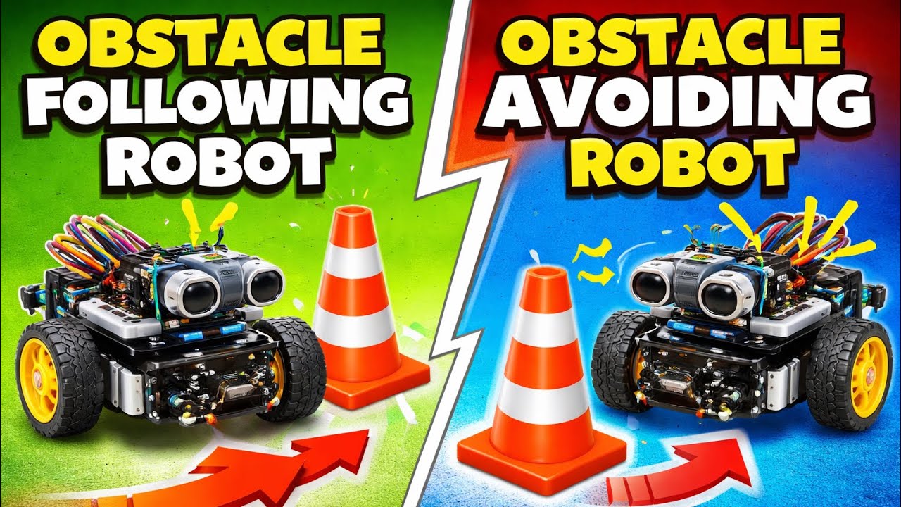  🔥Obstacle Following robot 🤖 and Obstacle Avoiding robot 😲