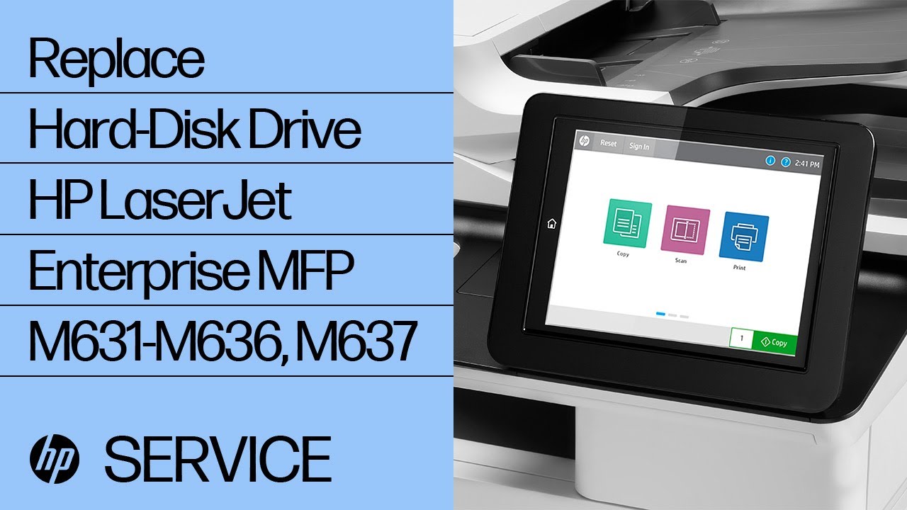 Replace Hard-Disk Drive | HP LaserJet Enterprise MFP M631-M636, M637 | HP