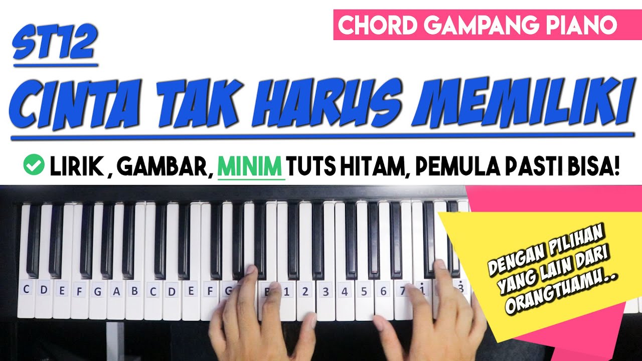 Tutorial Chord Piano (Disertai Intro) | ST12 - CINTA TAK HARUS MEMILIKI | Untuk Pemula