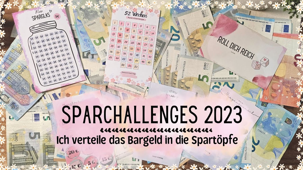 Teil 2 Sparchallenges 2023🌼Ich verteile das Bargeld in Spartöpfe I Kassensturz nach 1 Jahr 🌼