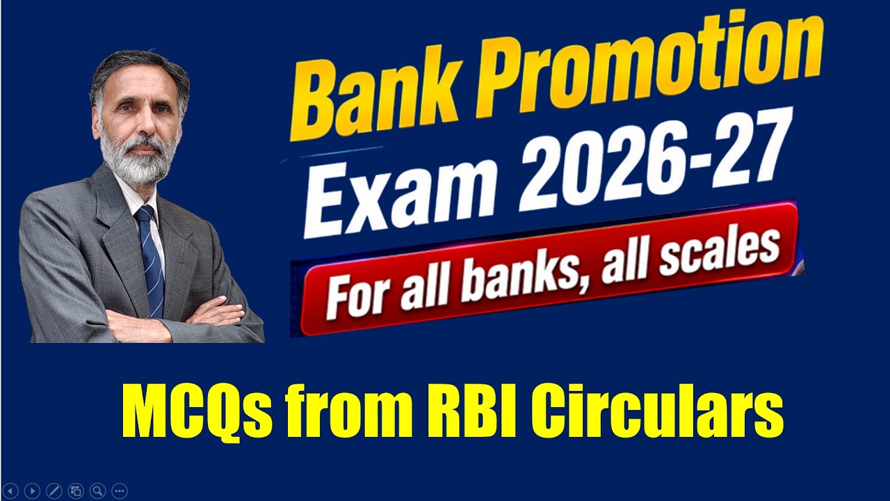 BANK PROMOTION EXAM 2026-27 : MCQs from RBI Circulars 02.08.26 (6.00am) #nstoor