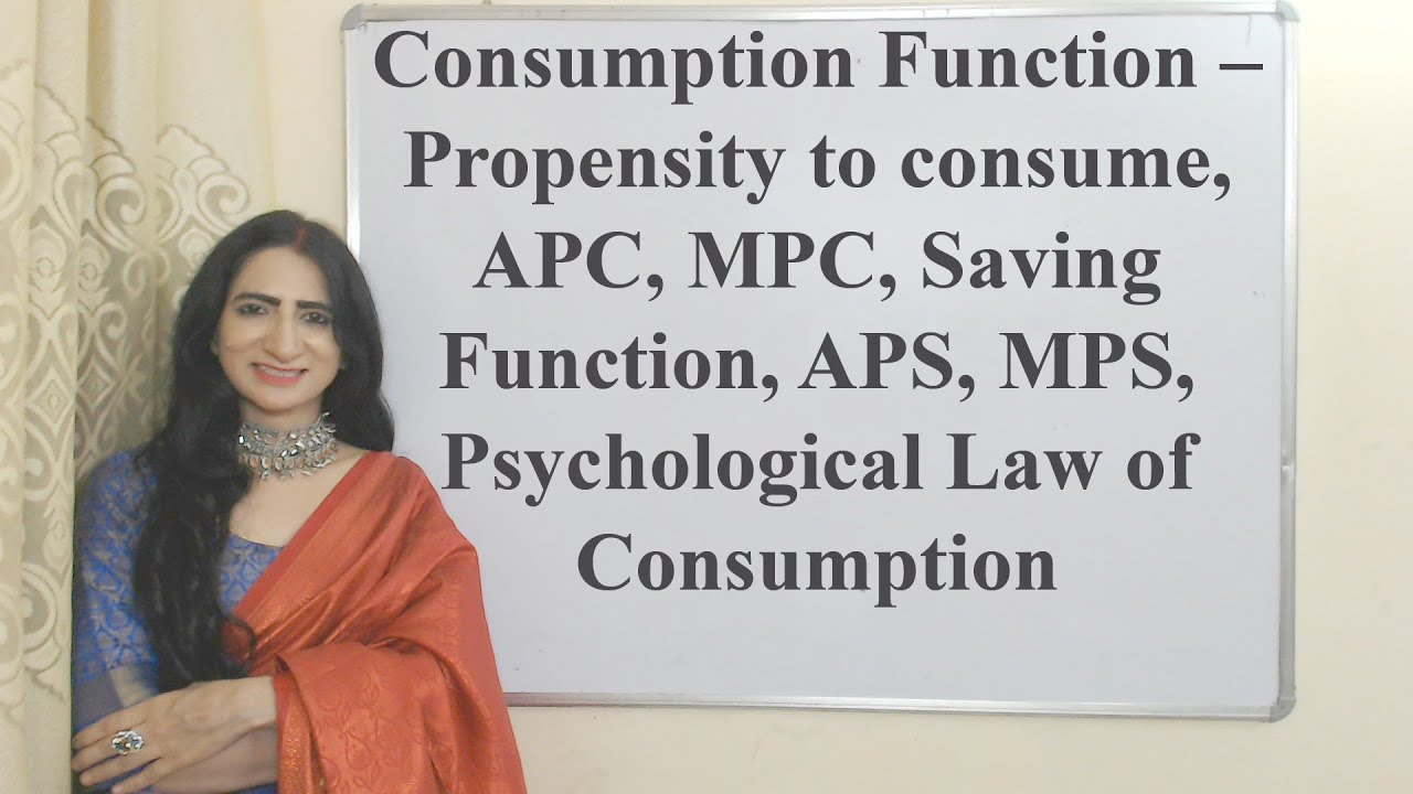 Consumption Function &ndash; Propensity to consume, APC, MPC, APS, MPS, Psychological Law of Consumption