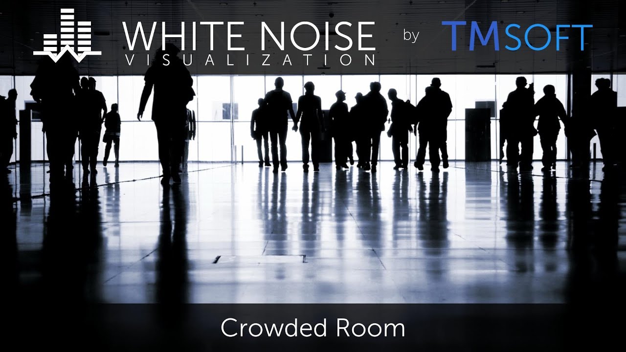 Soothing Crowded Noise - 1 Hour Relaxing Sleep Sound with Dark Screen Saver