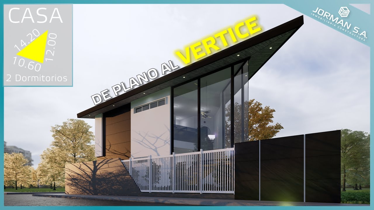 Small House Design Casa Triangular de 2 Pisos (2 storey house)