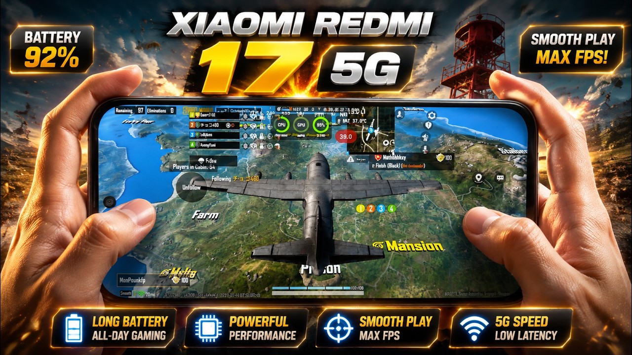 XIAOMI REDMI 17 test game PUBG Mobile | Helio G91 Ultra, Mali-G52, 120Hz Display