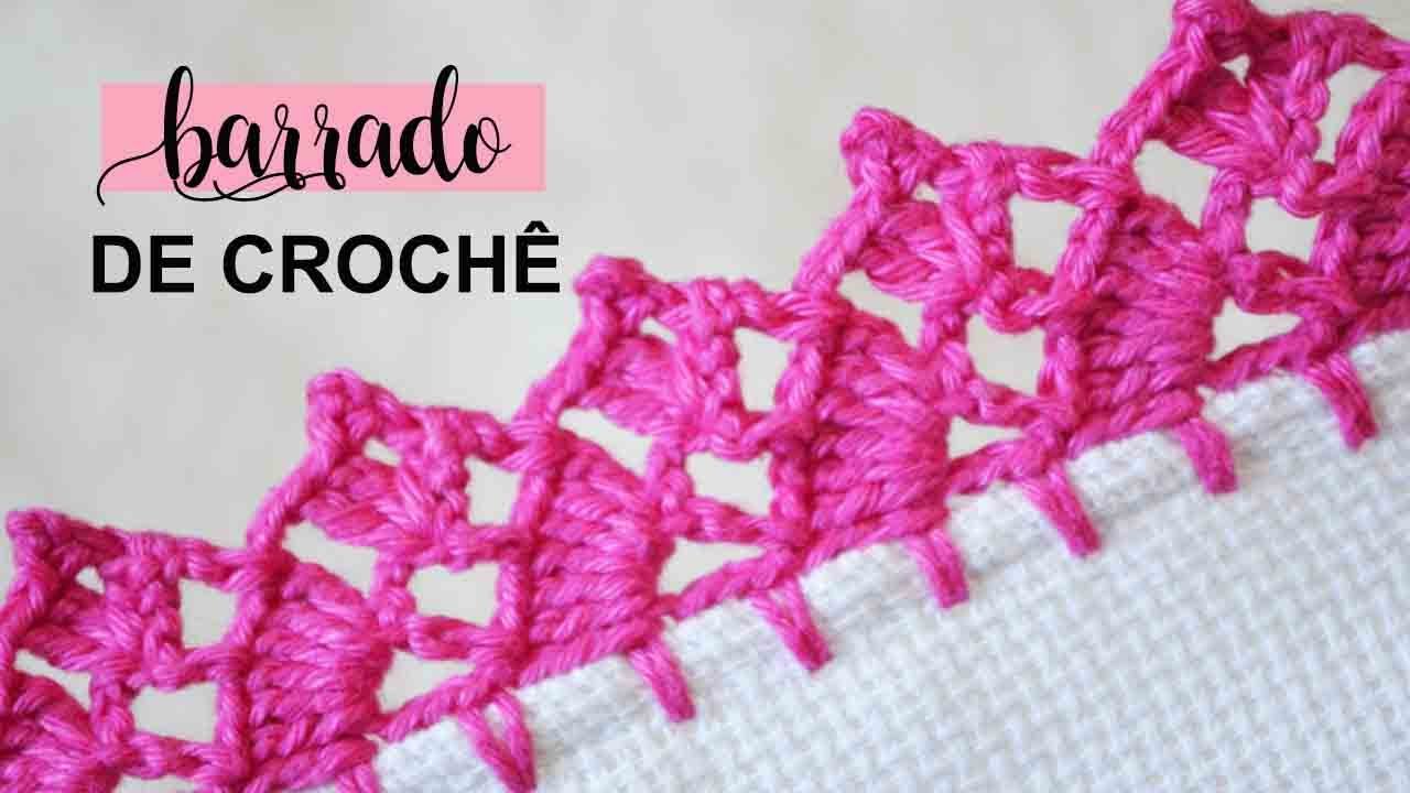 BARRADO DE CROCHÊ CARREIRA ÚNICA PARA INICIANTE #251 | BICO DE CROCHÊ