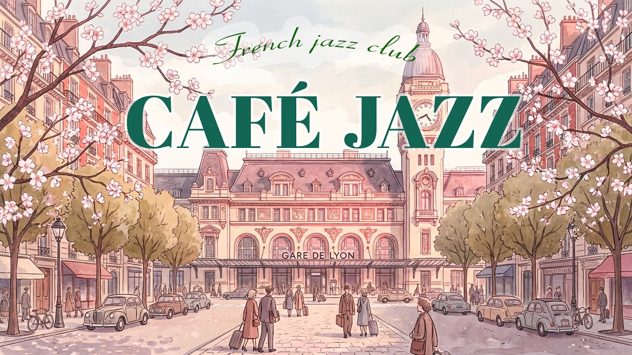 Spring Morning Movie Jazz 2026 🌸 Romantic French Café Vibes for Study, Work & Relax
