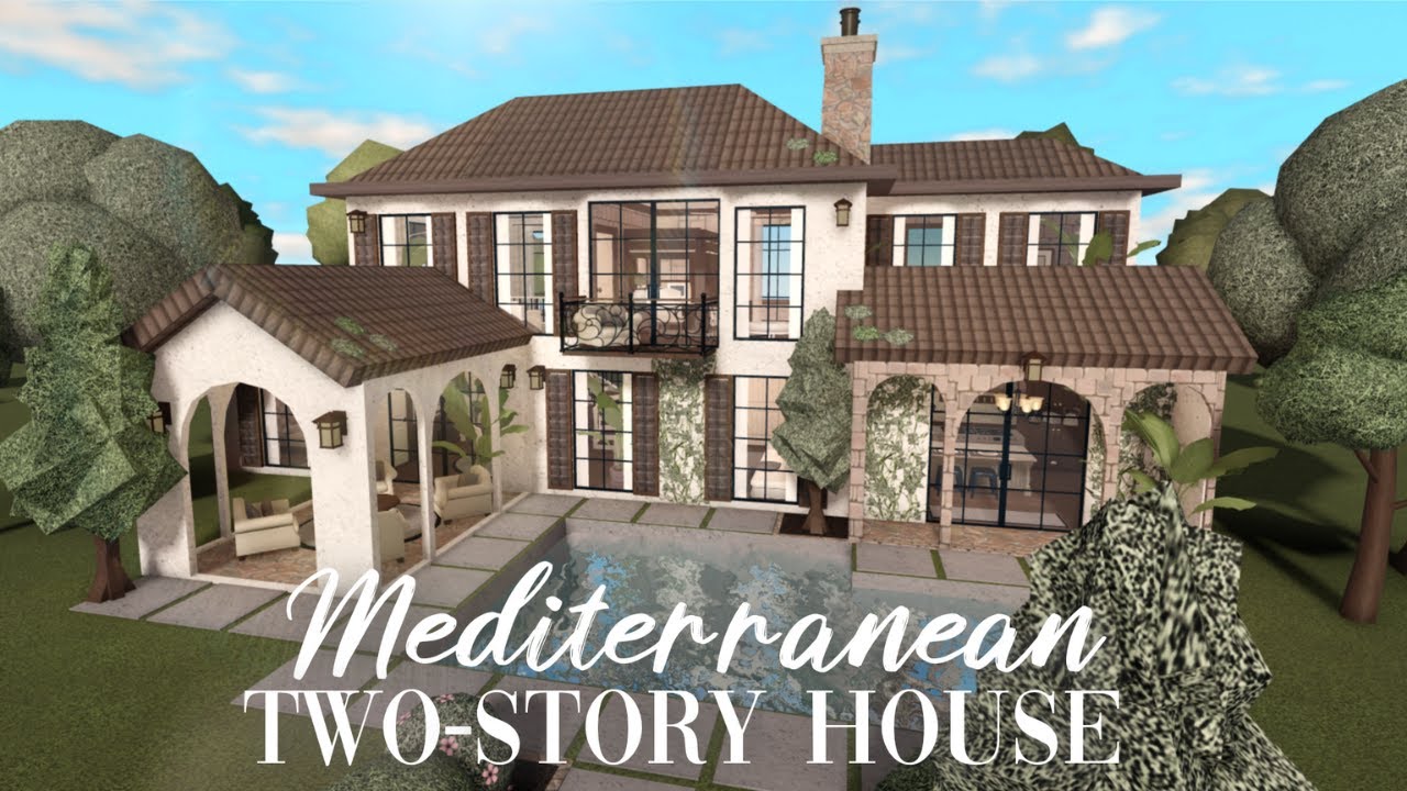 Roblox Bloxburg - Mediterranean Family House *Exterior* - Minami Oroi