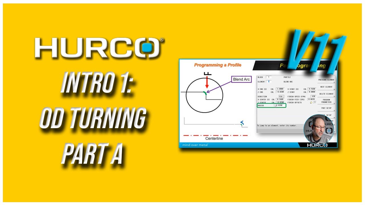 Lathe Intro 1: OD Turning - Part A | Hurco 2-Axis Lathe Training Course | V11