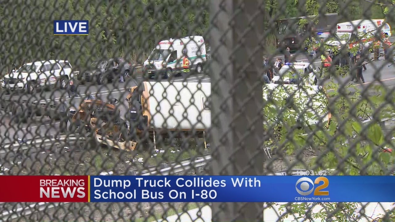 Dump Truck Collides With School Bus In Mount Olive
