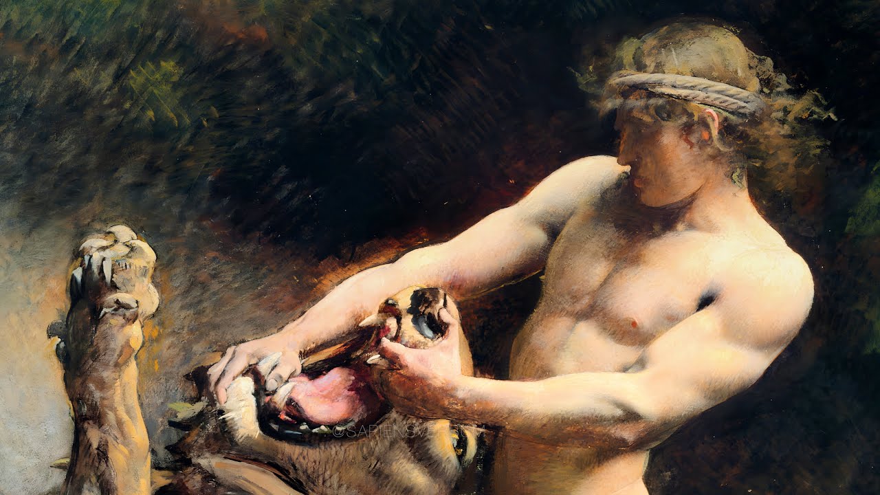 🎨👨🏼&zwj;🎨 🔥🎶 Samson&rsquo;s Youth by L&eacute;on Bonnat &ndash; Classical Painting with Relaxing Music 4K