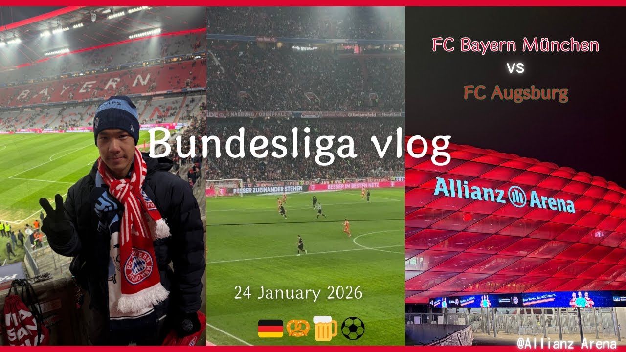 First Bundesliga match! 🇩🇪 Bundesliga vlog: FC Bayern vs FC Augsburg 24/01/25 @ Allianz Arena