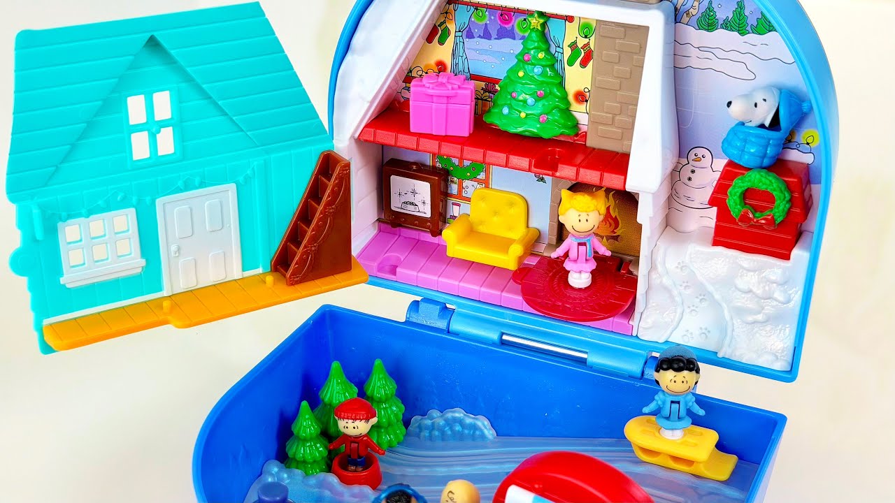 Polly Pocket Peanuts Compact ASMR 🎄 Christmas Mini Dolls Unboxing | No Talking