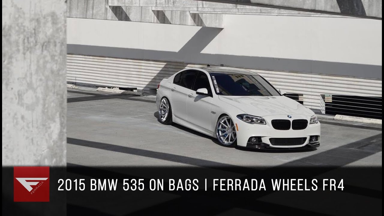2015 BMW 550 bagged | Ferrada FR4 Machine Silver / Chrome Lip