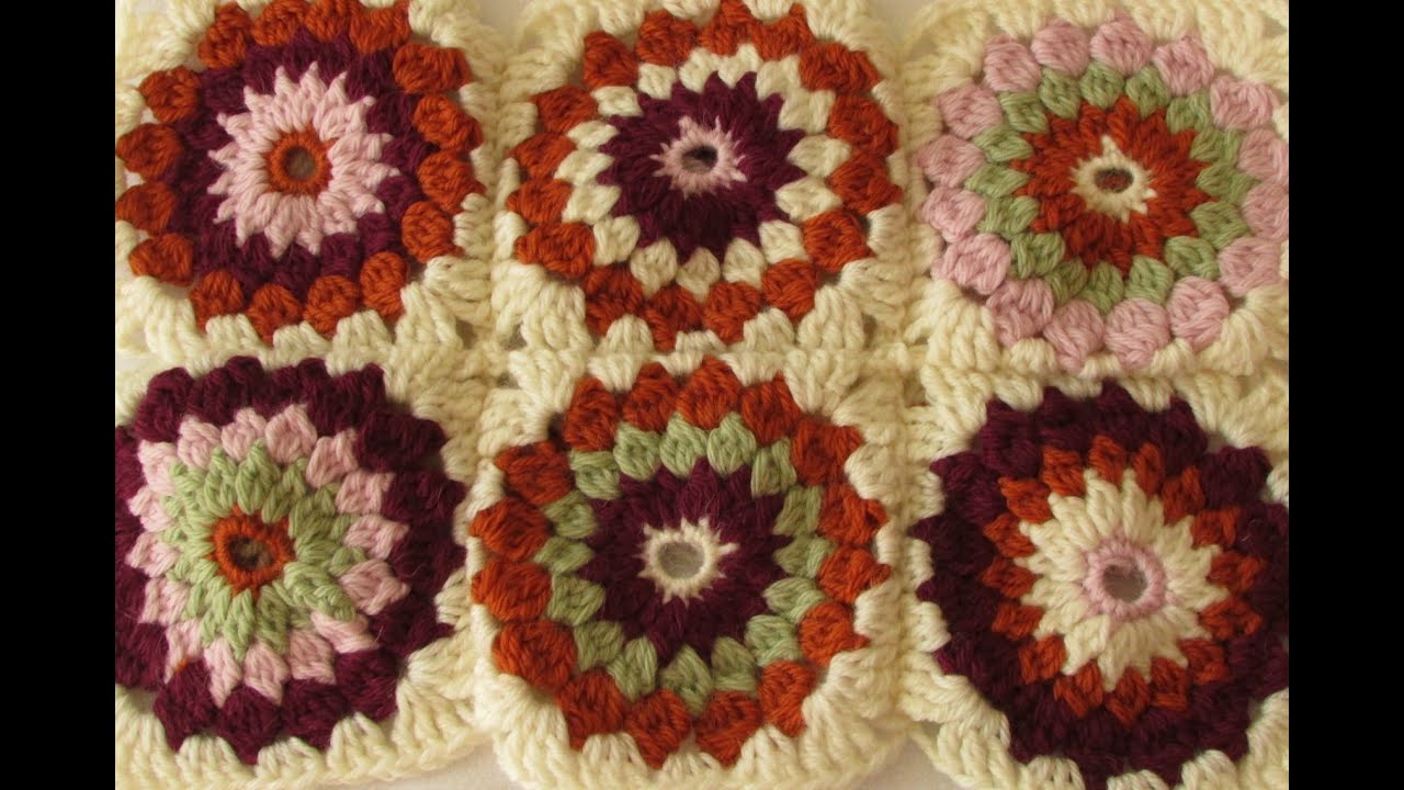 VERY EASY crochet cluster granny square tutorial - granny square for beginners
