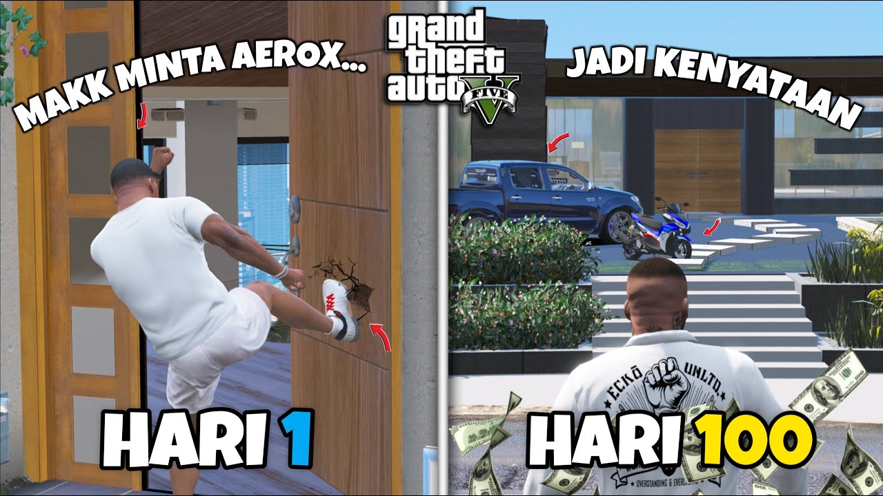 100 HARI DARI BEBAN ORANG TUA SAMPAI JADI PRIA SUKSES DI GTA 5