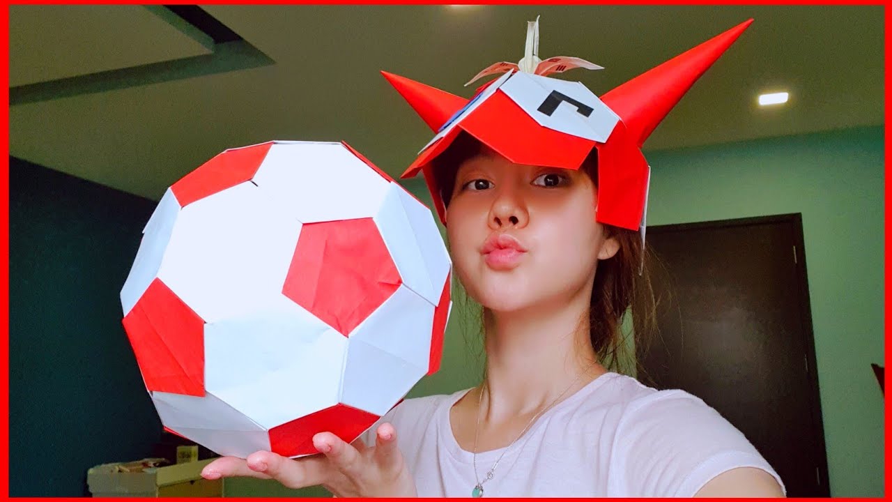 Paper Soccerball Origami 태극전사 축구공종이접기 / Lalaorigami