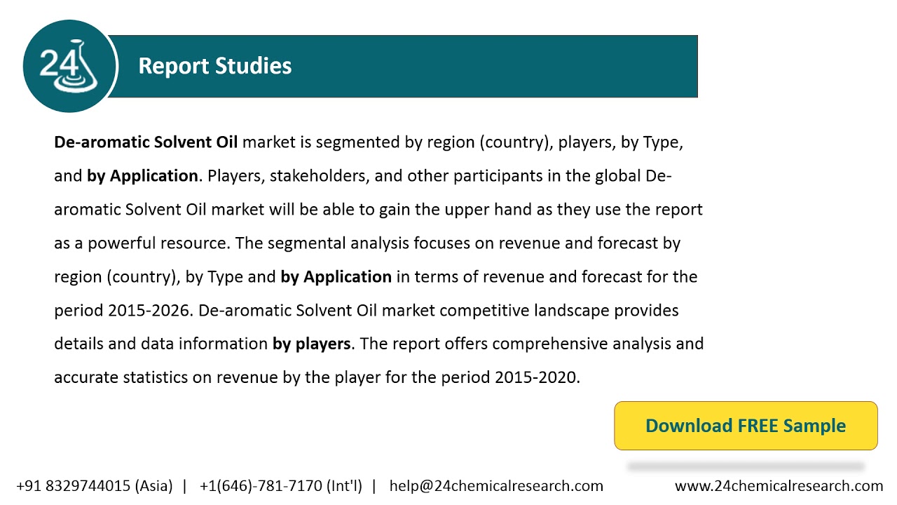 De aromatic Solvent Oil Market Insights, Forecast to 2026