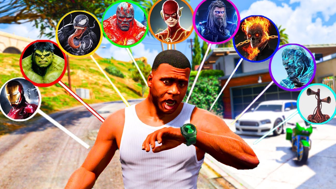 ФРАНКЛИН ГЕРОЙЛАРДЫҢ КҮШТЕРІН ӨЗІНЕ ТАРТЫП АЛДЫ (GTA V)