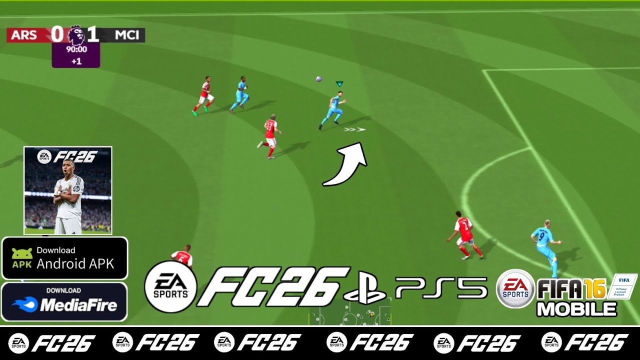 🔥NOVO! FIFA 16 MOBILE MOD EA FC 26/DFL 26 | CURSOR DIRECIONAL | MEDIAFIRE 