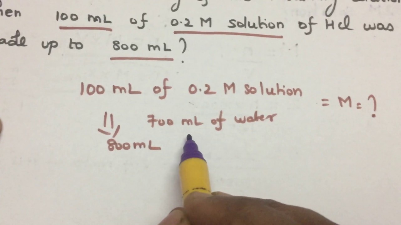 Solution to the question on Molarity and its related Numericals