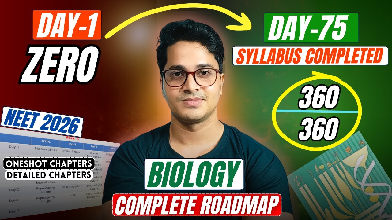 NEET 2026 Biology 75 Days Challenge | Score 360/360 From Zero Guaranteed Strategy