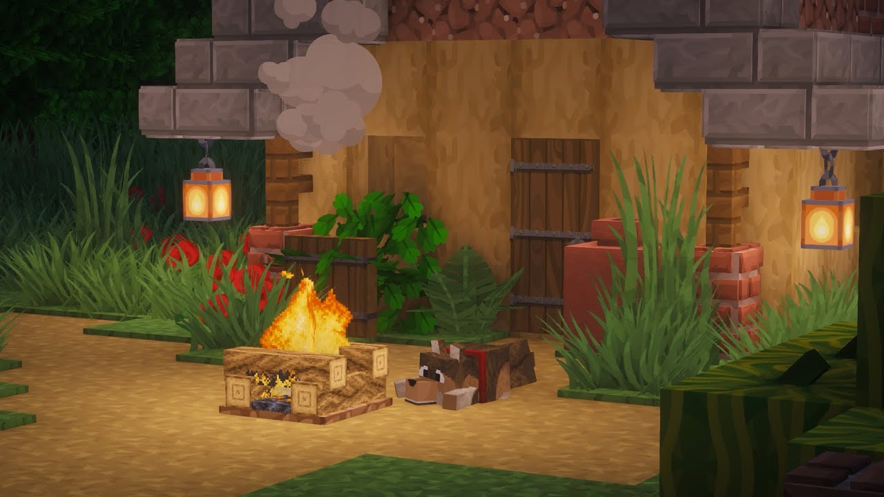 sleep a little longer tonight... (minecraft music & fireplace sounds)