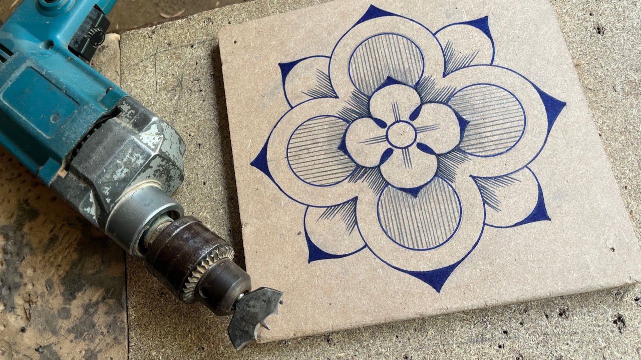 Easy and Beautiful wood carving Flower Design with Router Machine Bits For Beginners 